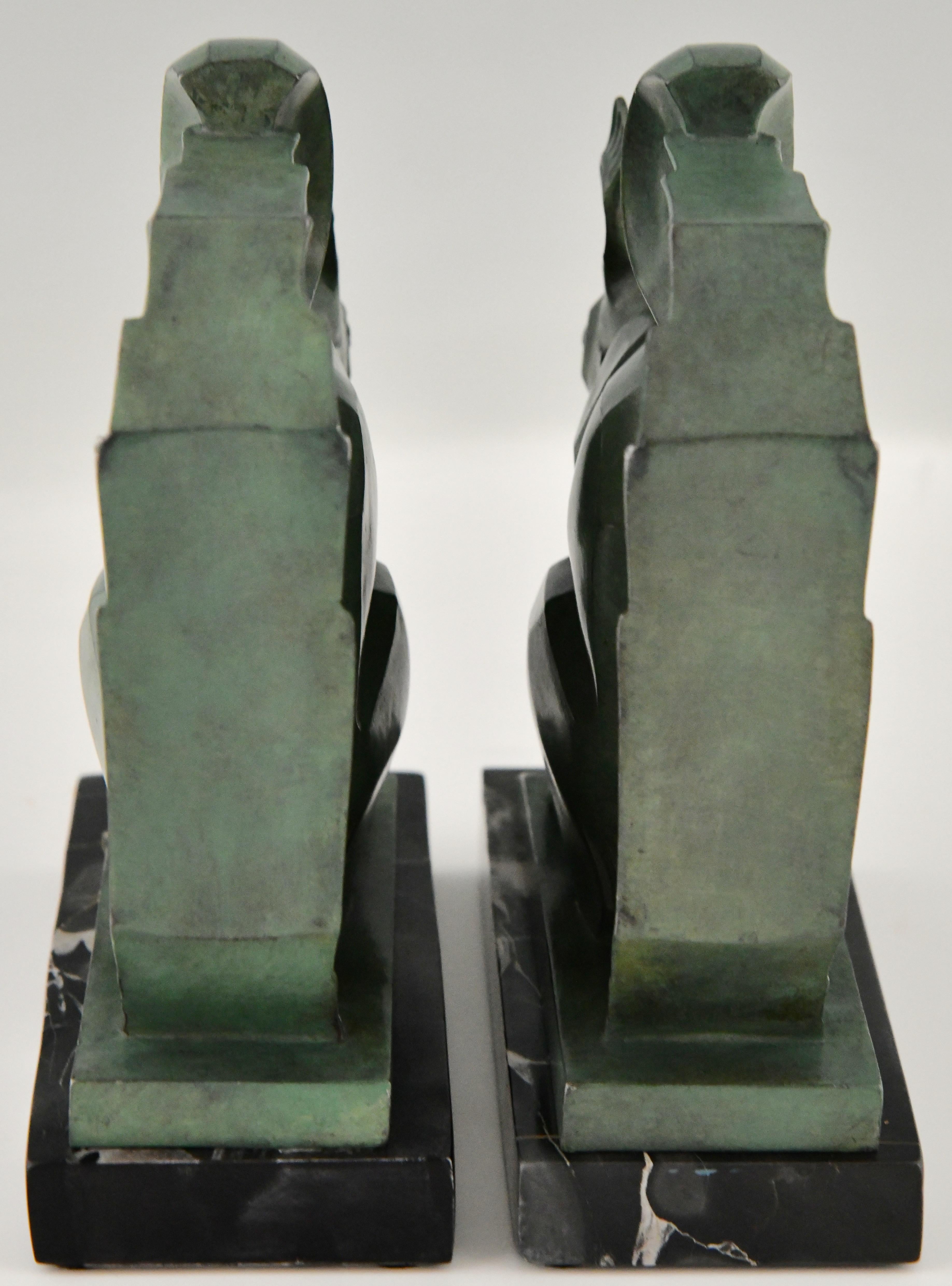 Art Deco Squirrel Bookends by Max Le Verrier Largest Size France 1930 Original In Good Condition In Antwerp, BE