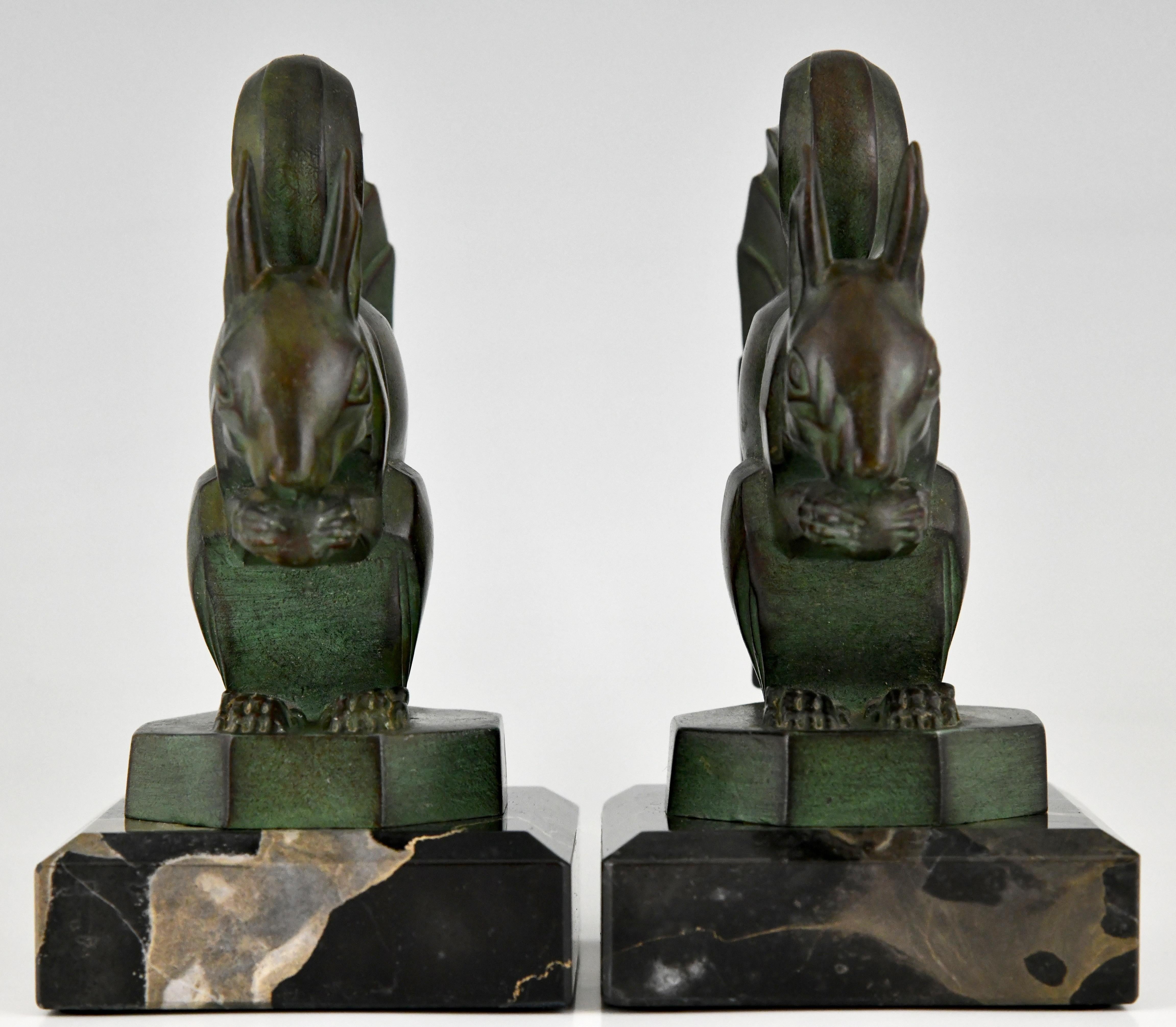 Art Deco Squirrel Bookends Max Le Verrier, France, 1930 In Good Condition In Antwerp, BE