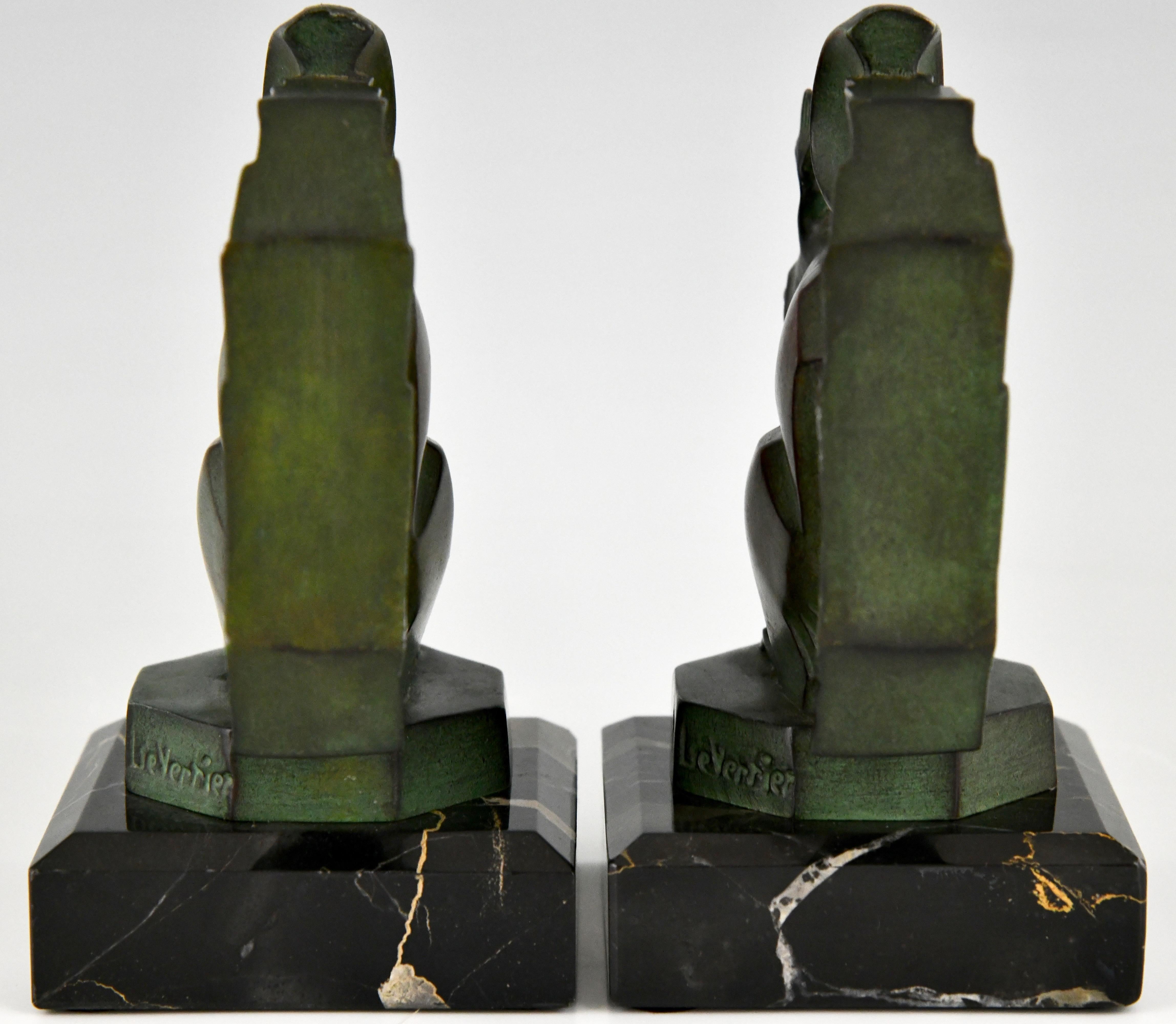 Mid-20th Century Art Deco Squirrel Bookends Max Le Verrier, France, 1930