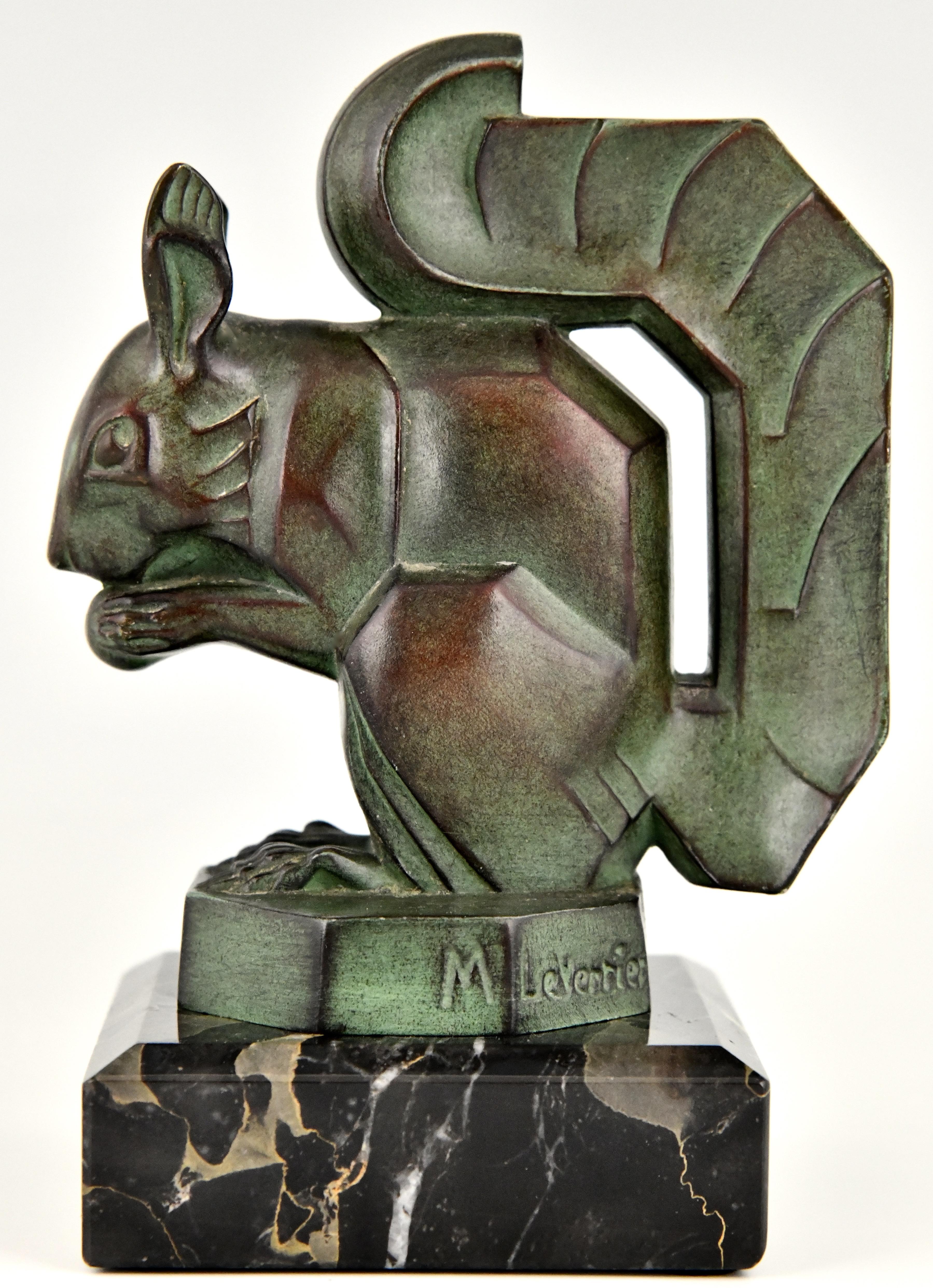 Art Deco Squirrel Bookends Max Le Verrier, France, 1930 1