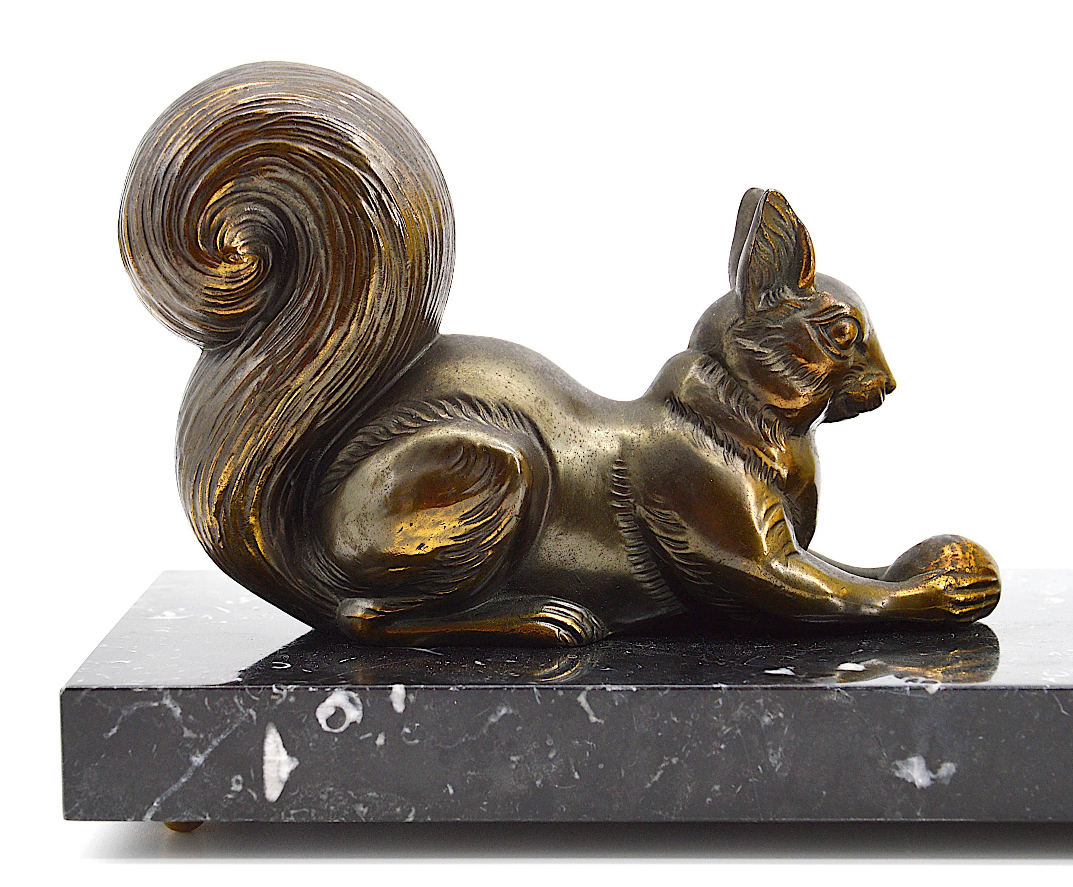 Early 20th Century Art Deco Squirrel Table Lamp Night-Light, 1920 For Sale