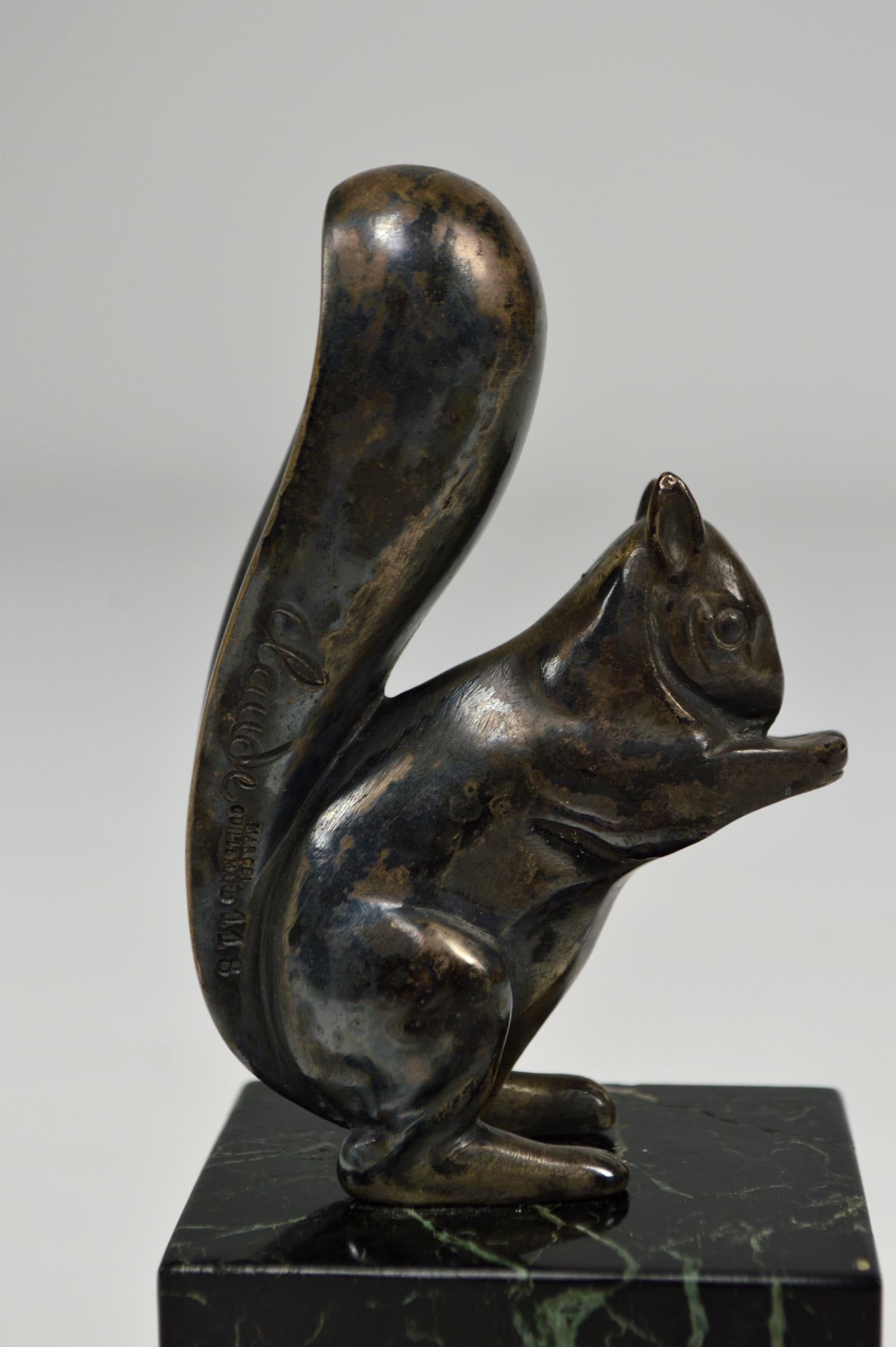 Art Deco Squirrels Bookends, Bronze, Marcel Guillemard, France, circa 1930 For Sale 5