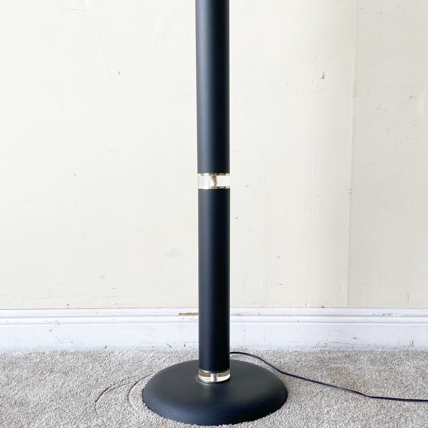 American Art Deco Stacked Lucite Floor Lamp For Sale