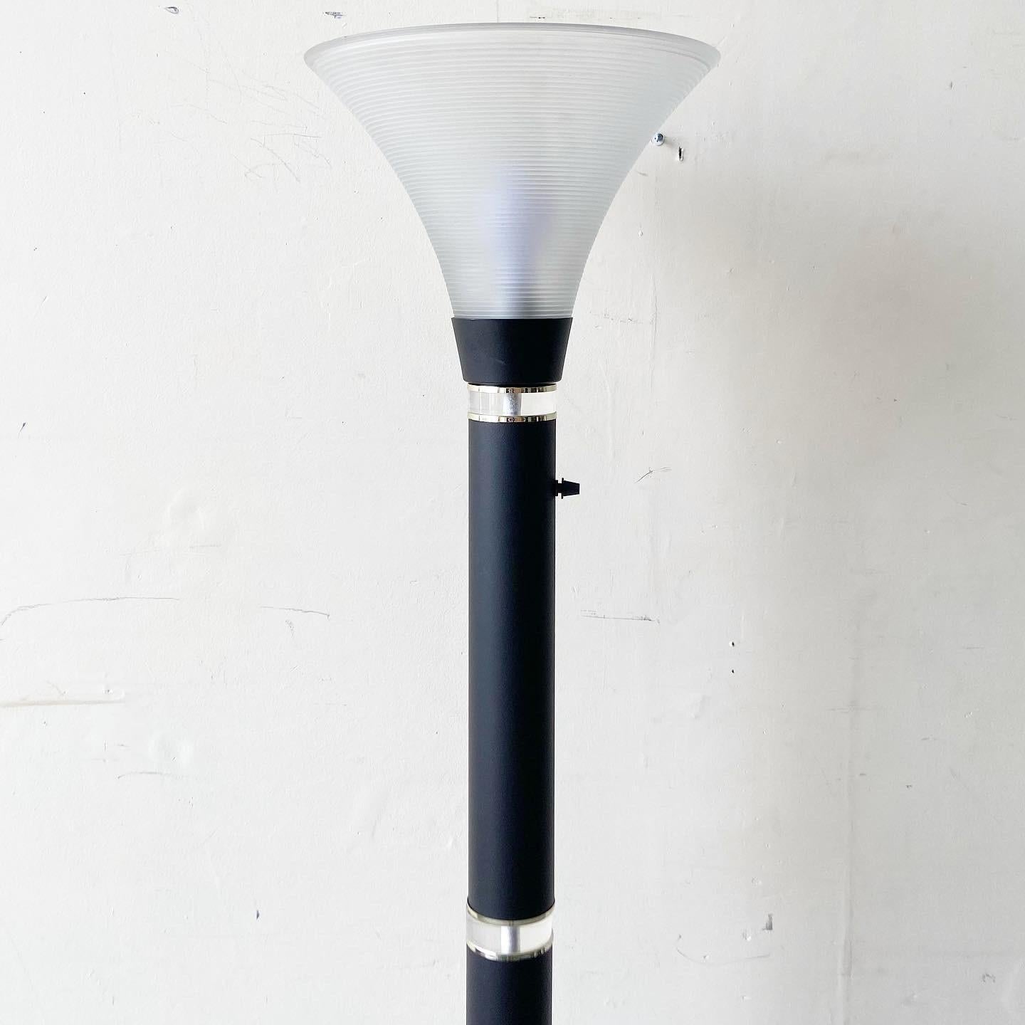 Glass Art Deco Stacked Lucite Floor Lamp