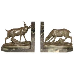 Art Deco Stag and Doe Bookends