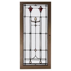 Art Deco Stained and Clear Glass Cabinet Door Panels 4 Pcs. Available