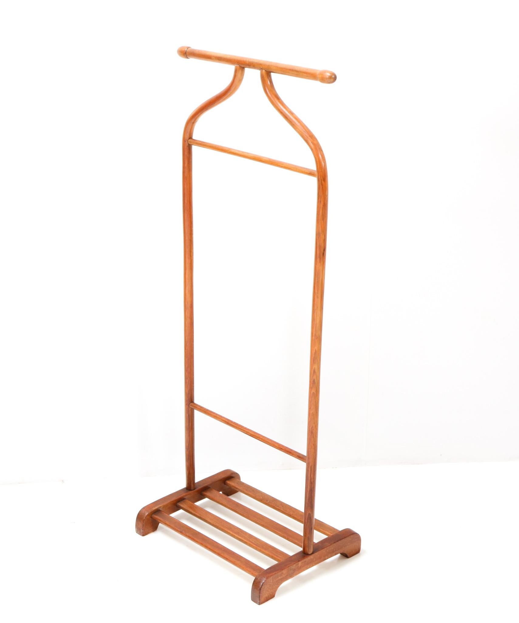 Austrian Art Deco Stained Beech Bentwood Valet Stand or Rack by Thonet Vienna, 1920s For Sale