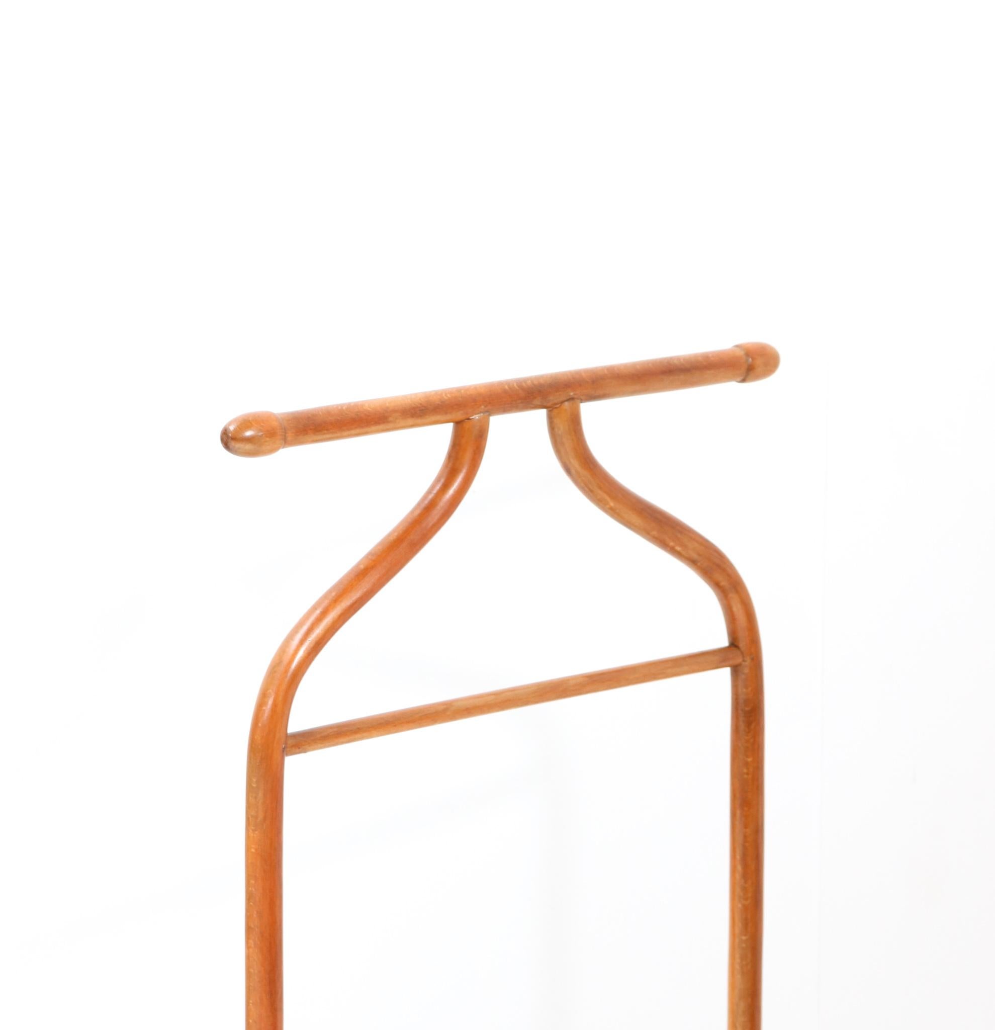 Early 20th Century Art Deco Stained Beech Bentwood Valet Stand or Rack by Thonet Vienna, 1920s For Sale