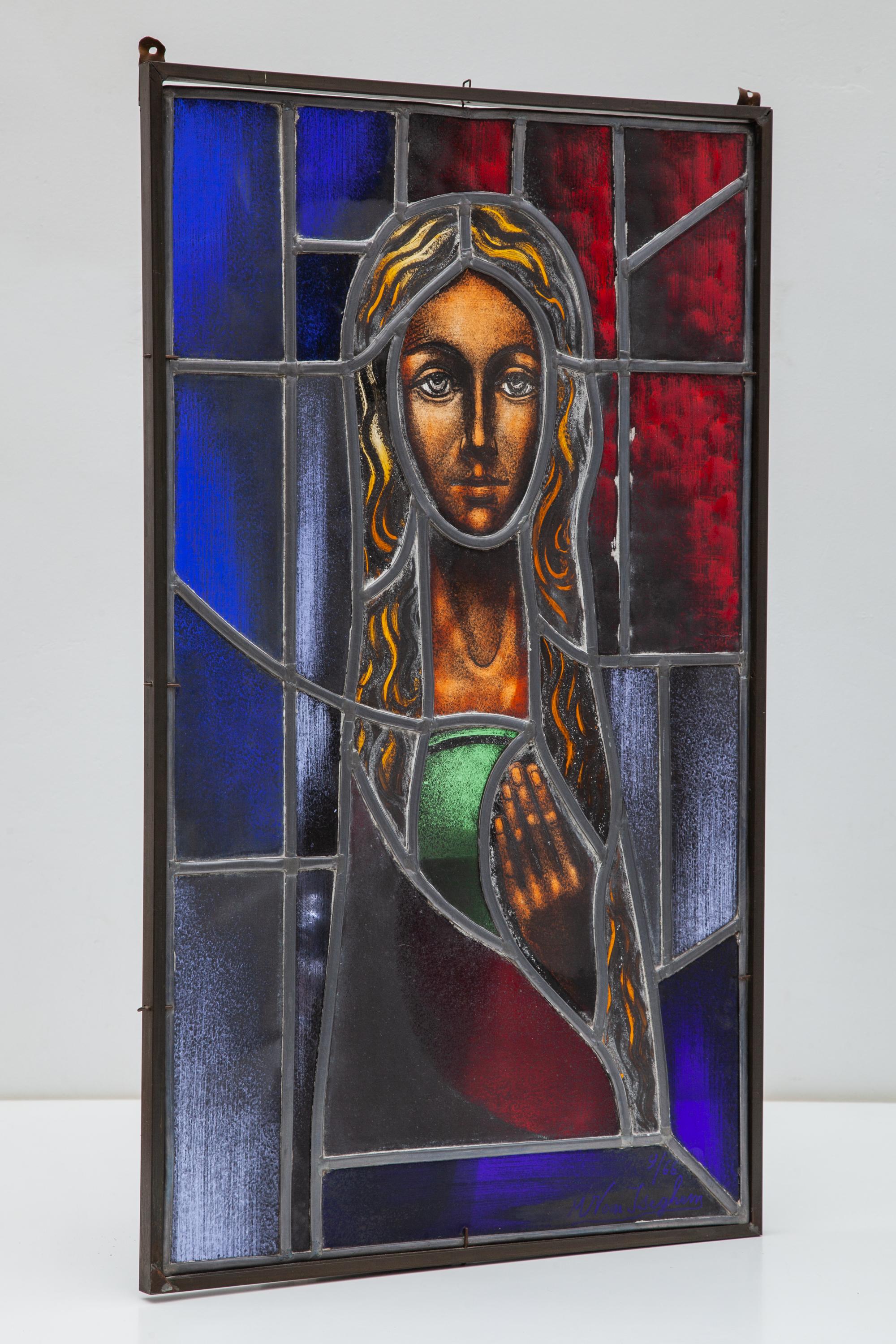 Art-Déco-Glasmalerei, belgischer Künstler, 1930er Jahre (Art déco) im Angebot