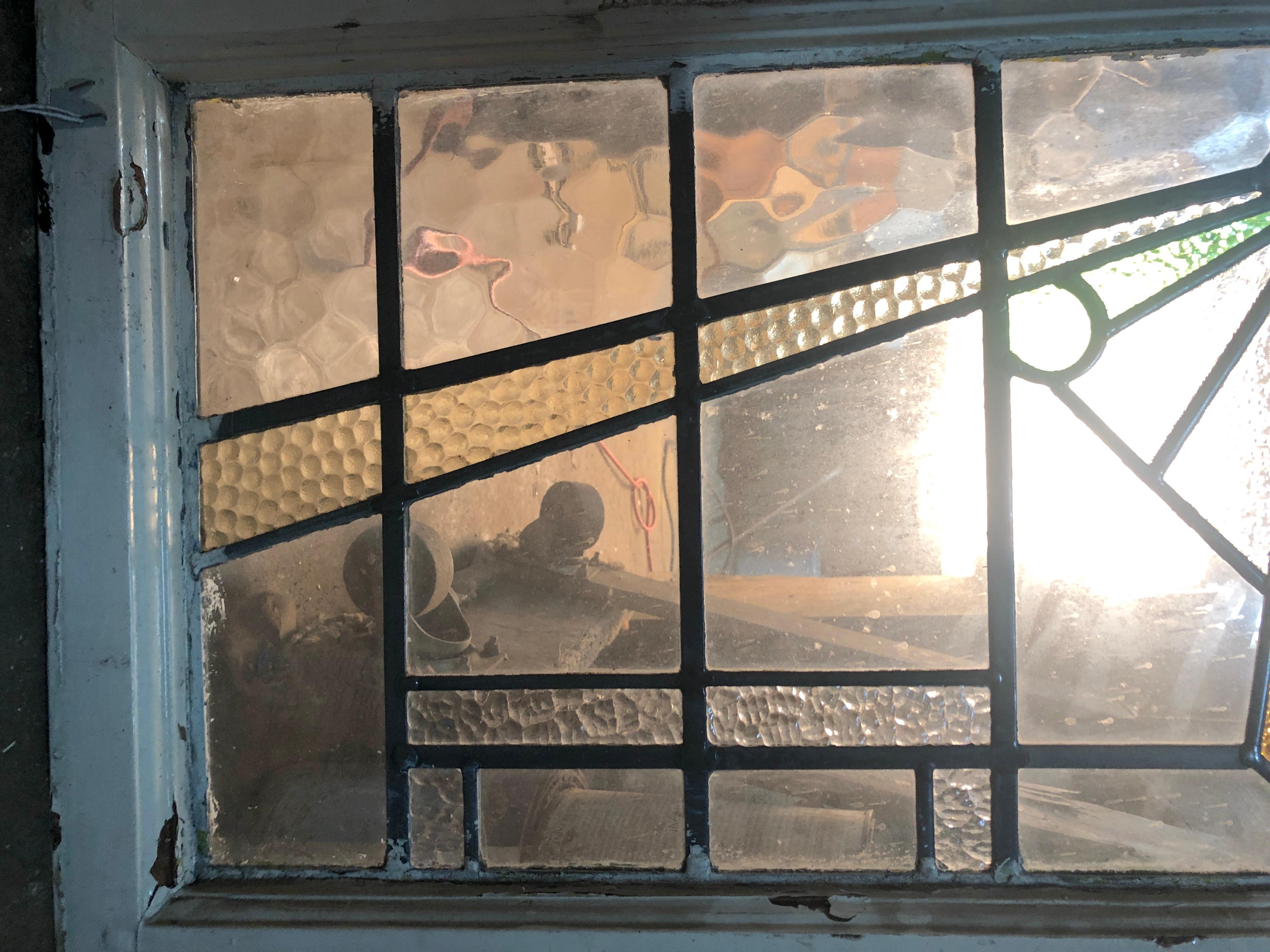 20th Century Art Deco Stained Glass Transom 18