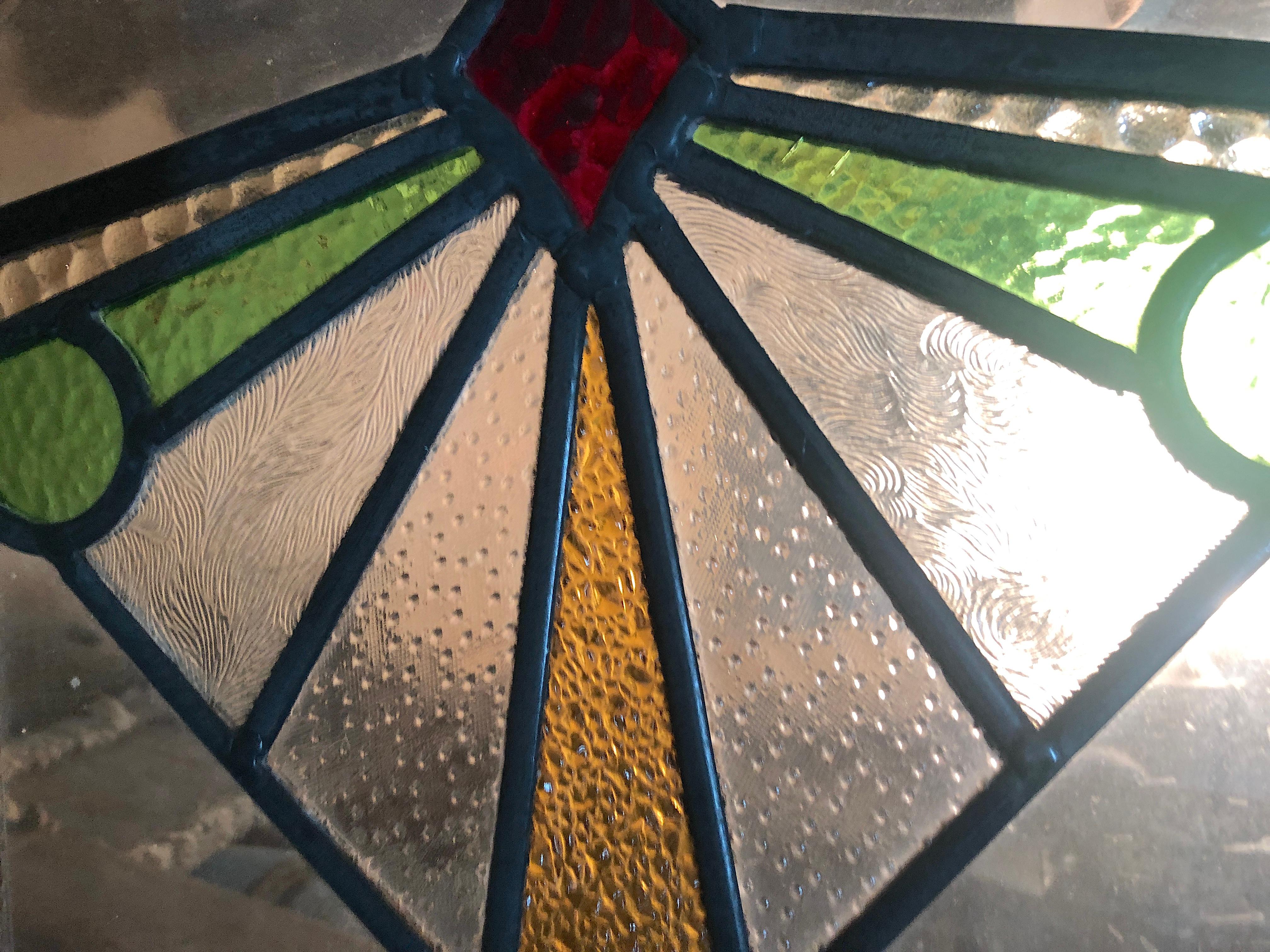 Art Deco Stained Glass Transom 18