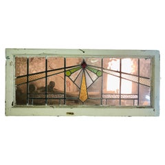 Art Deco Stained Glass Transom 18" x 41"