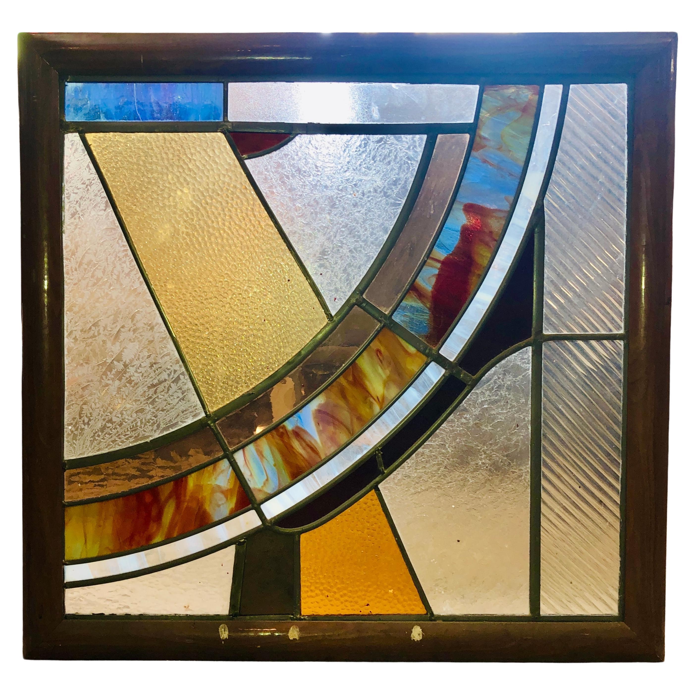Glasmalerei-Fenster im Art déco-Stil 30" x 29"