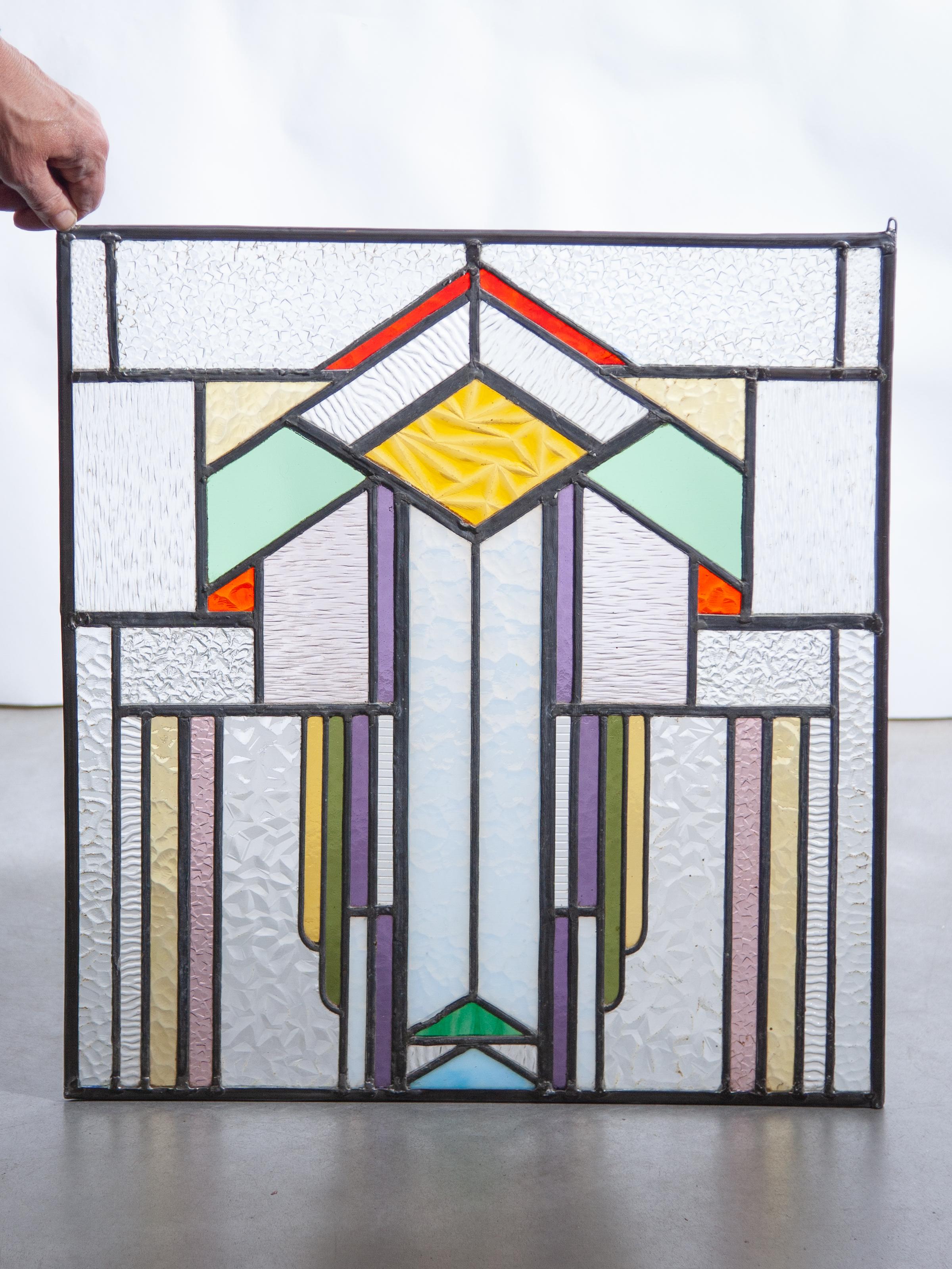 Art Deco Stained Glass Window In Good Condition For Sale In Antwerp, BE