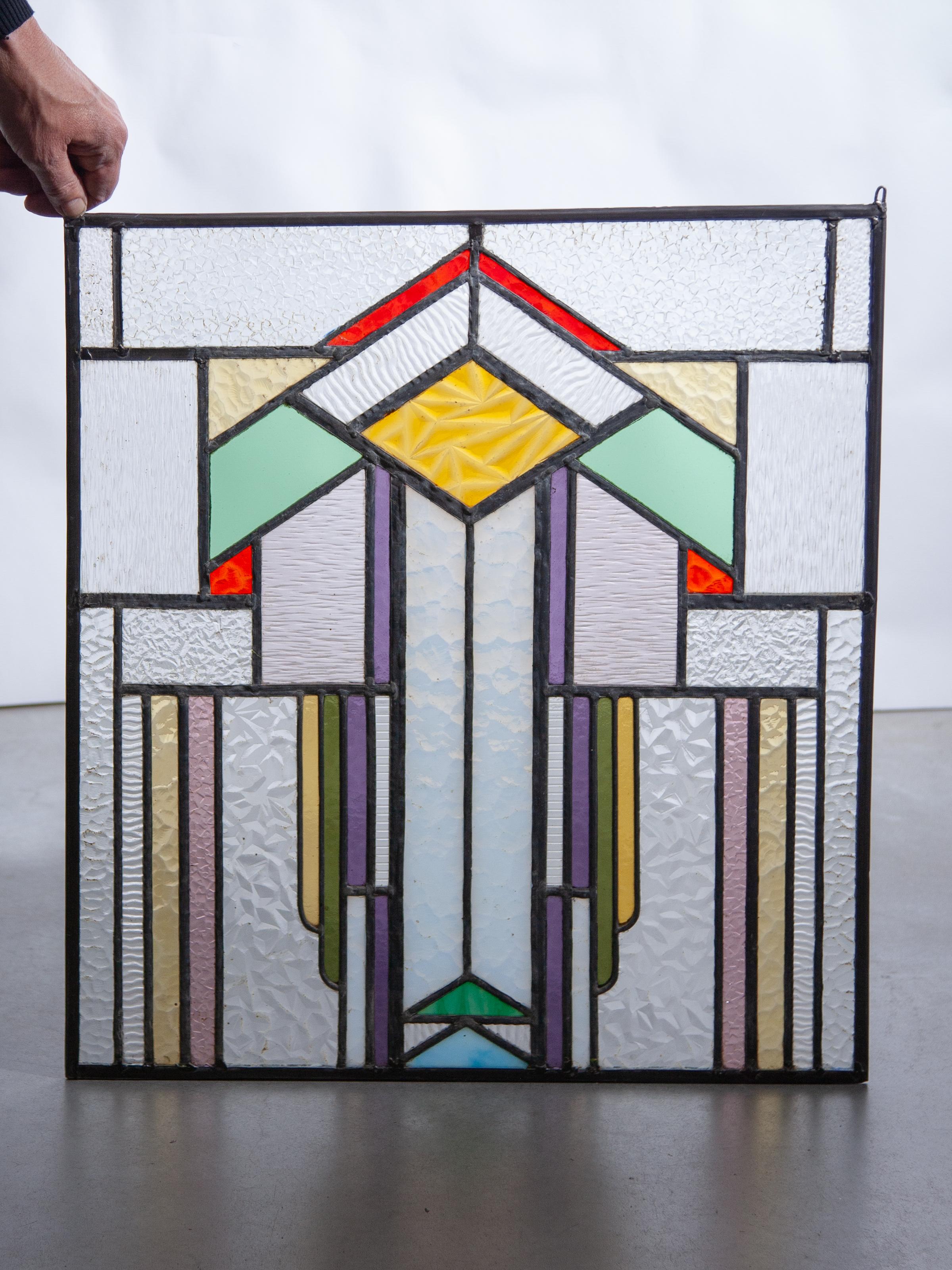 Art Deco Stained Glass Window For Sale 1