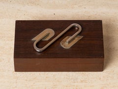 Art Deco Stained Wood & Nickel Plated Bronze Decorative Box