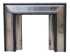 Art Deco Stainless Steel and Cast Iron Fireplace Surround
