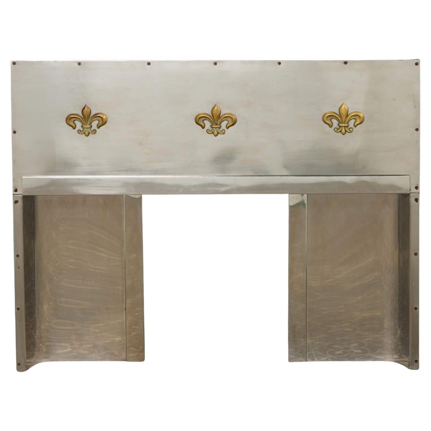 Art Deco-Edelstahl Kamineinsatz im Angebot