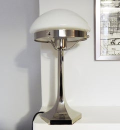 Art Deco Stainless Steel Table Lamp from Lustrerie Deknudt, 1920s