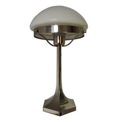 Art Deco Stainless Steel Table Lamp from Lustrerie Deknudt, 1920s