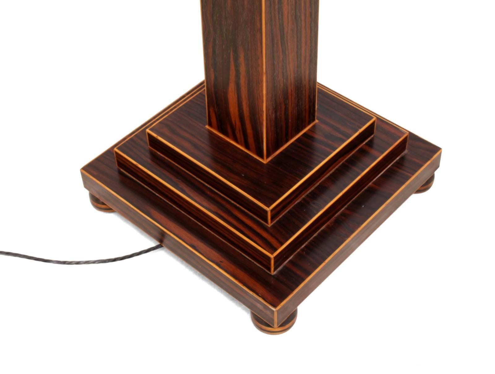 Art Deco Standard Lamp in Macassar Ebony 5