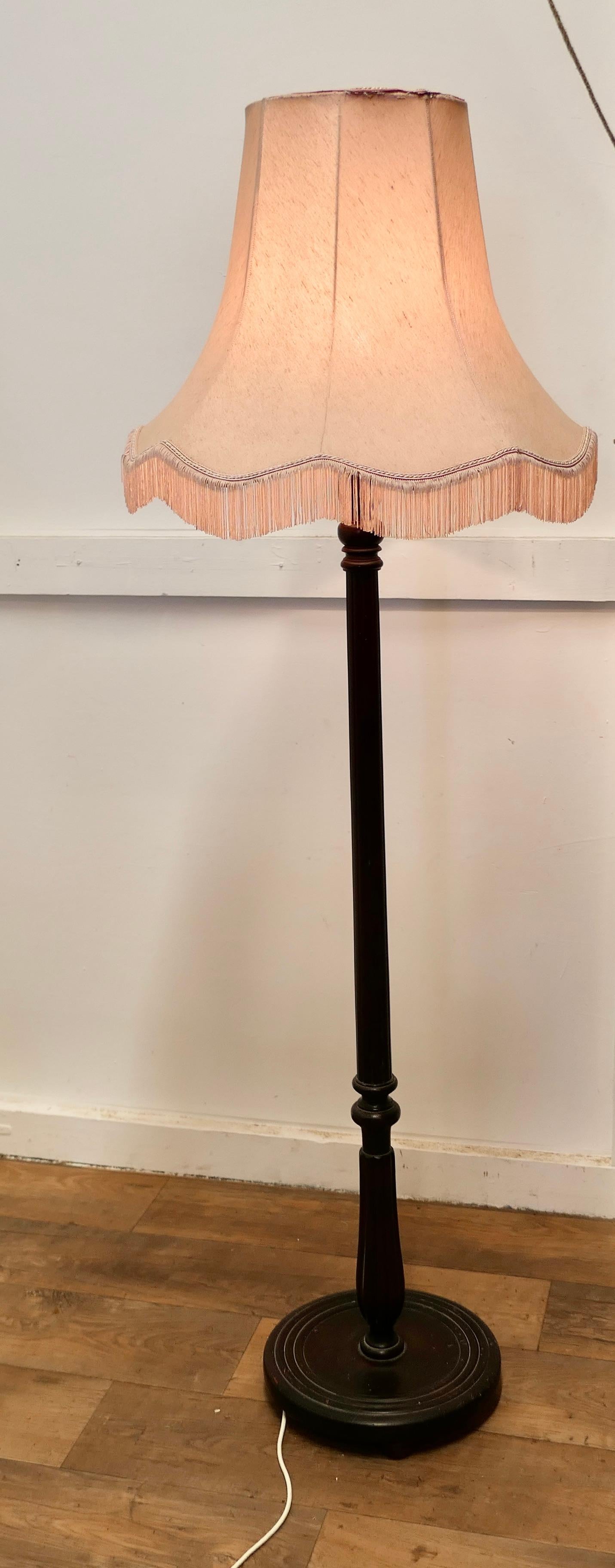 Sapele Wood Art Deco Standard or Floor Lamp     For Sale