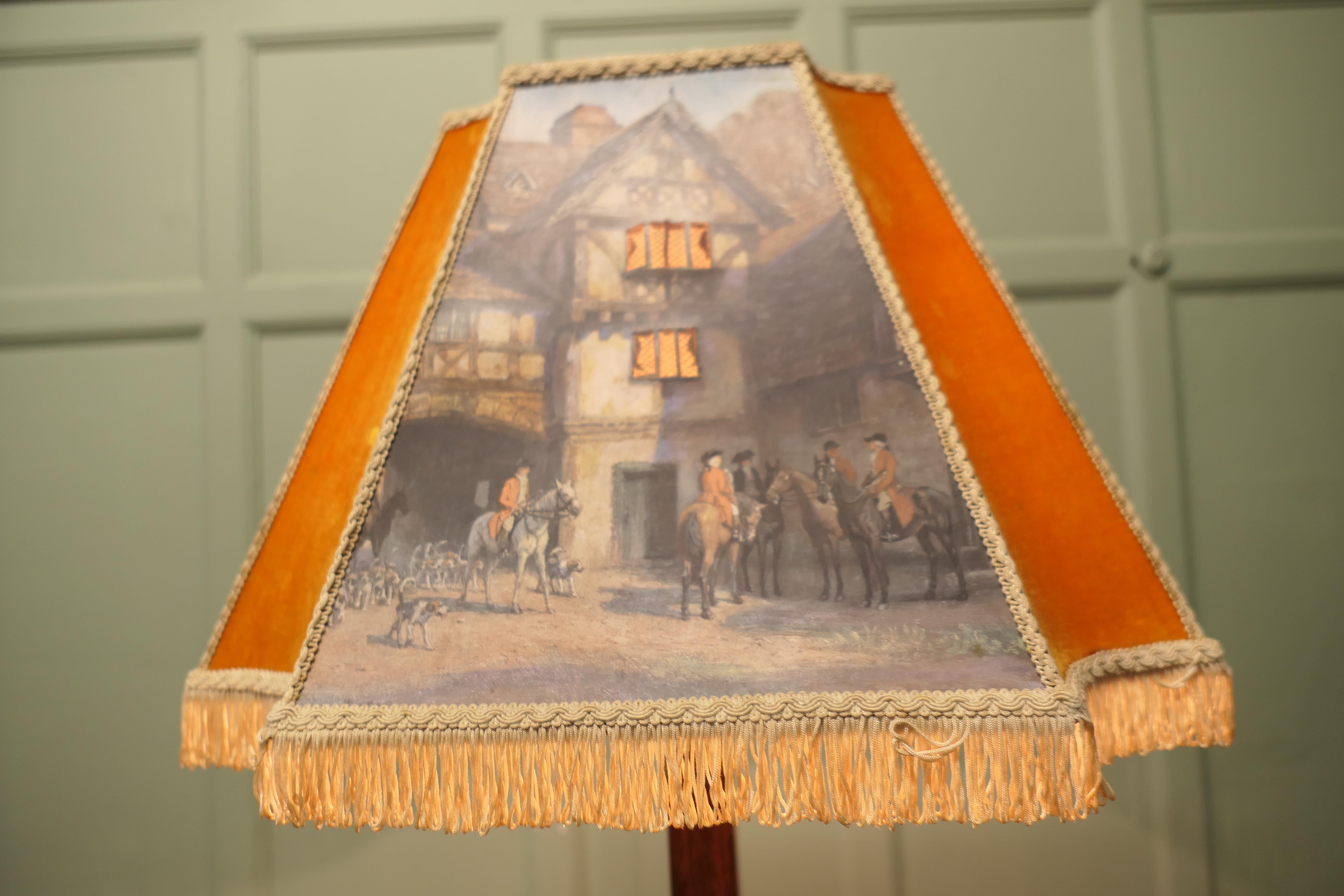 Art Deco Standard or Floor Lamp, Interesting Shade In Good Condition For Sale In Godshill, Isle of Wight