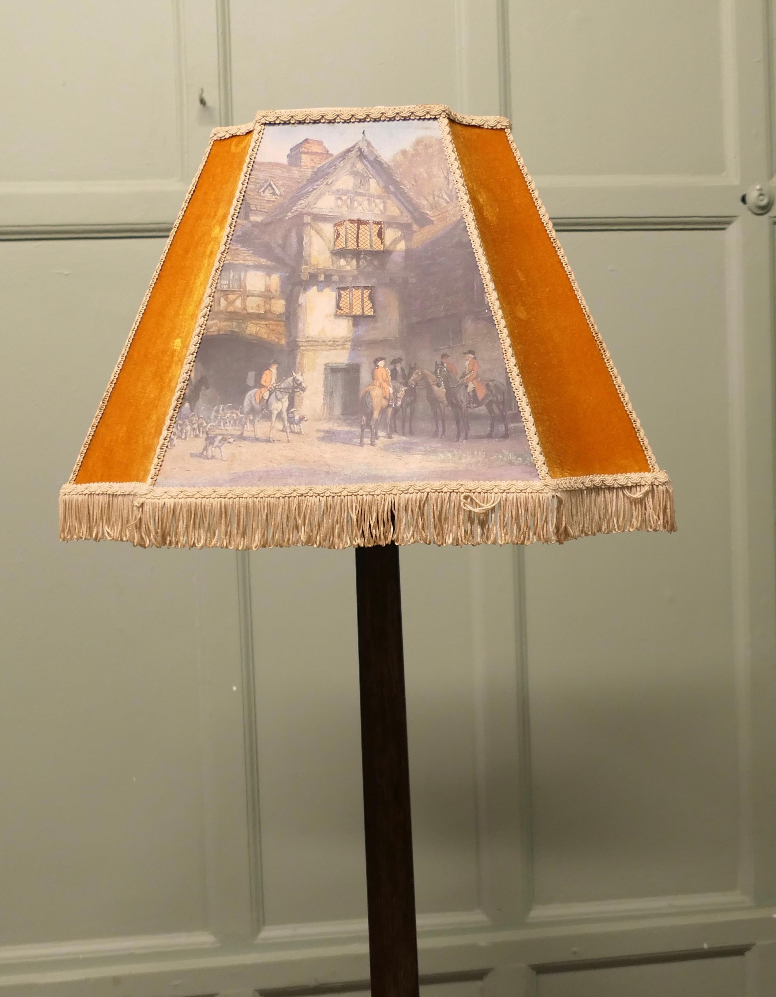 Art Deco Standard or Floor Lamp, Interesting Shade For Sale 2