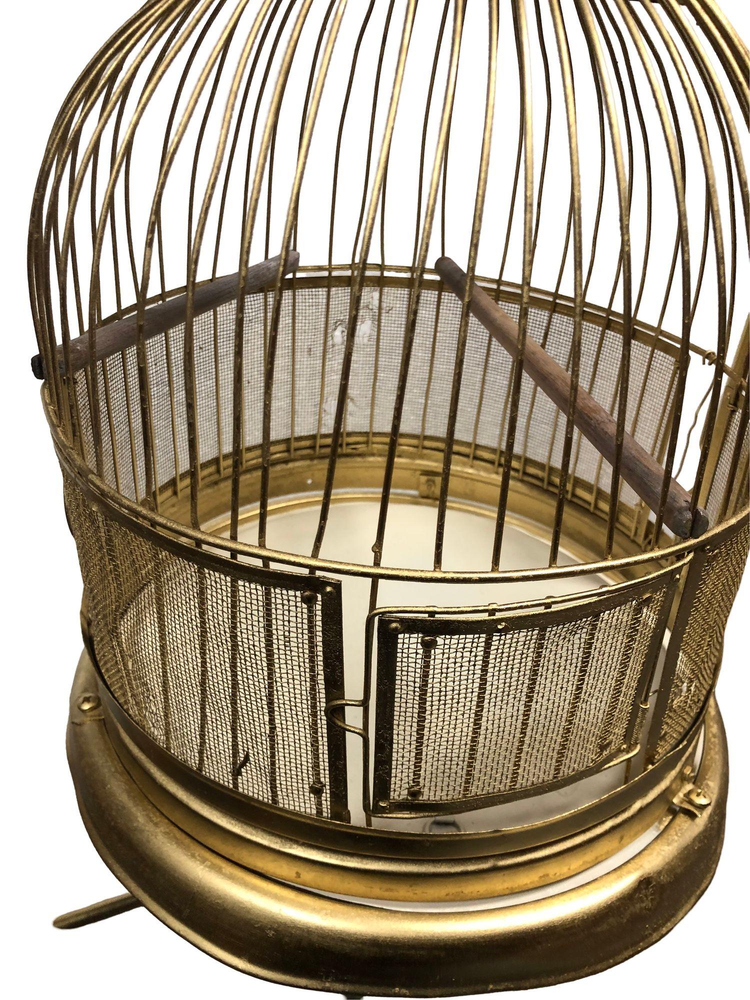 Art Deco Standing Brass Birdcage For Sale 3