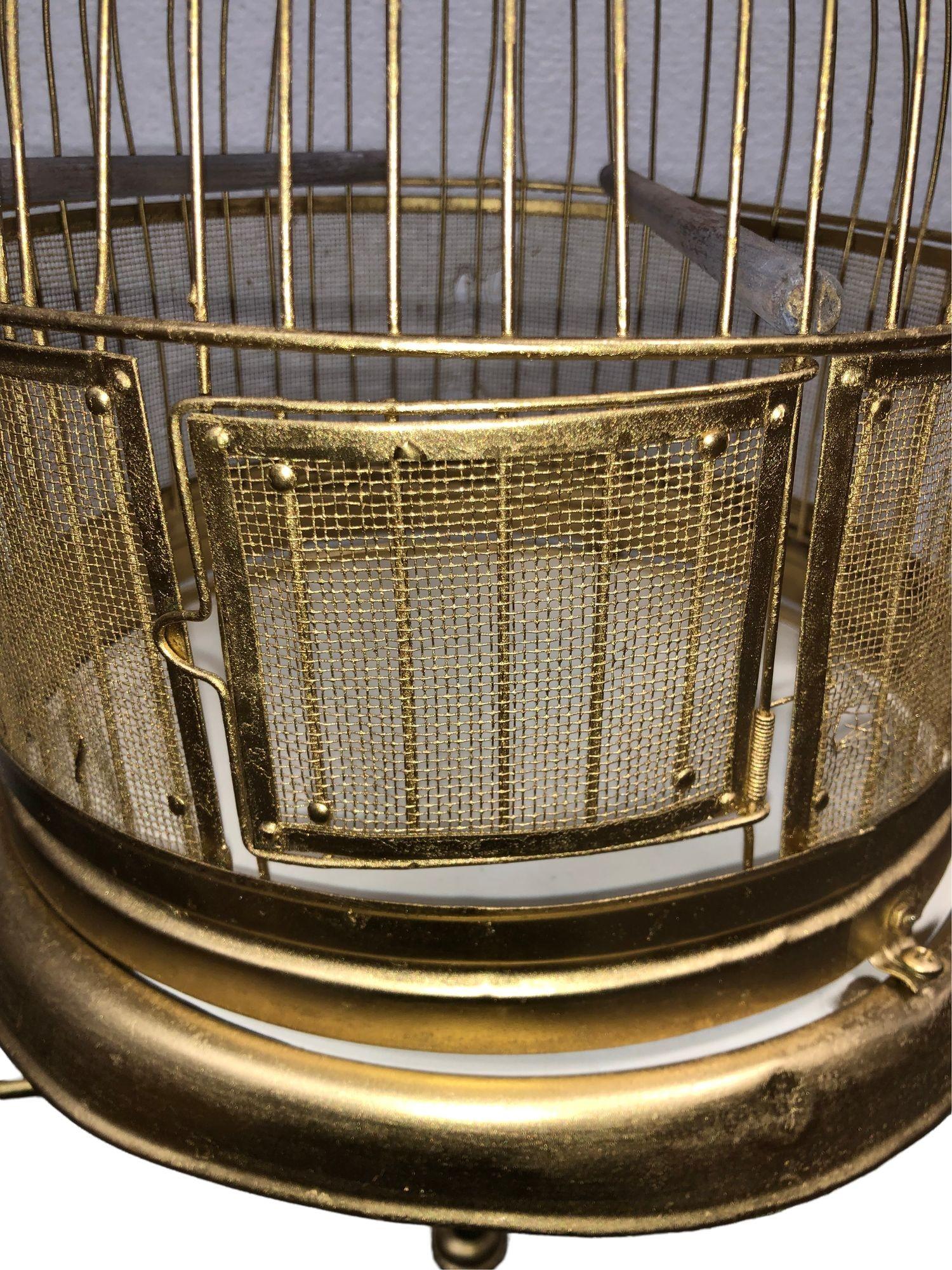 Art Deco Standing Brass Birdcage For Sale 4