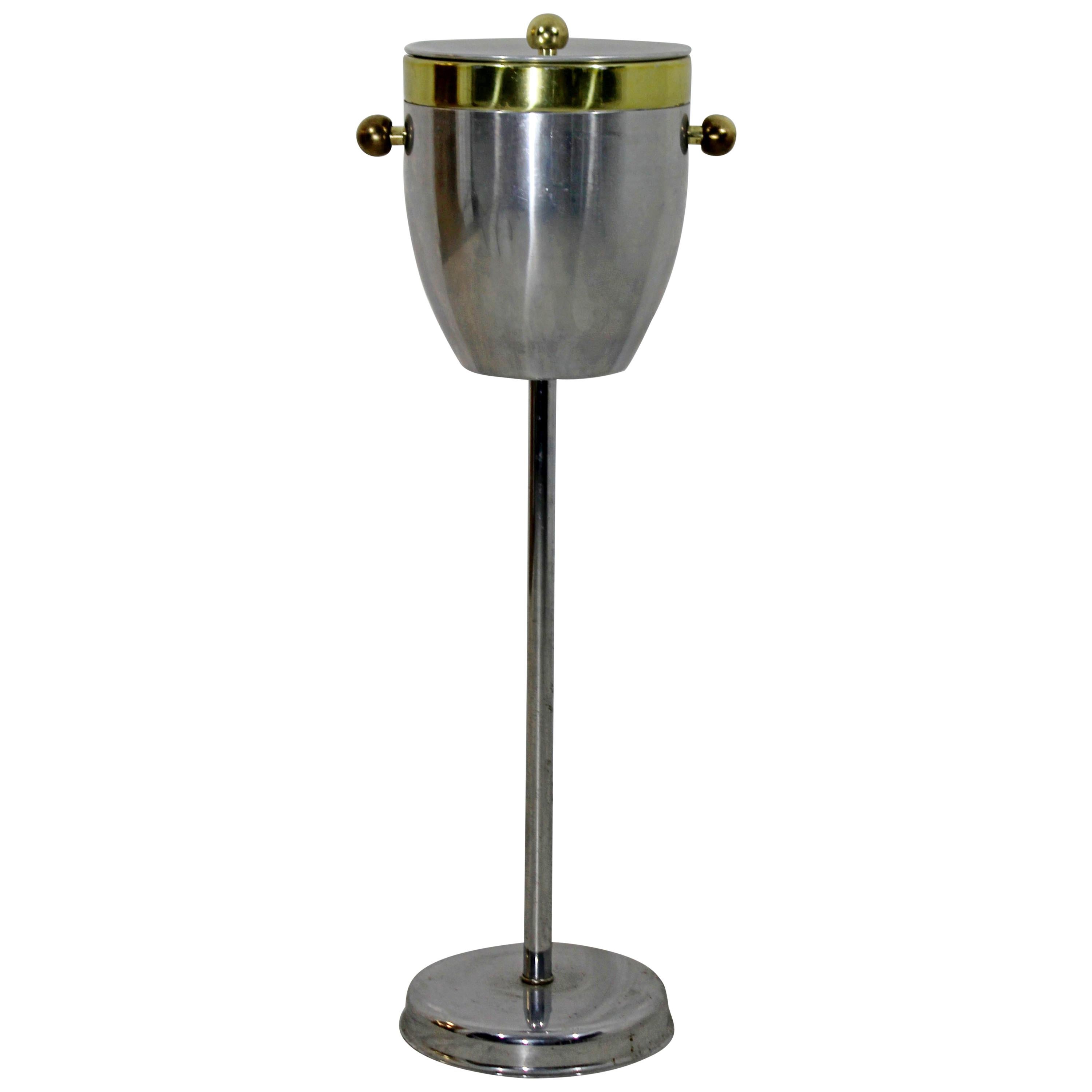 Art Deco Standing Champagne Ice Cooler Aluminium and Brass For Sale at  1stDibs