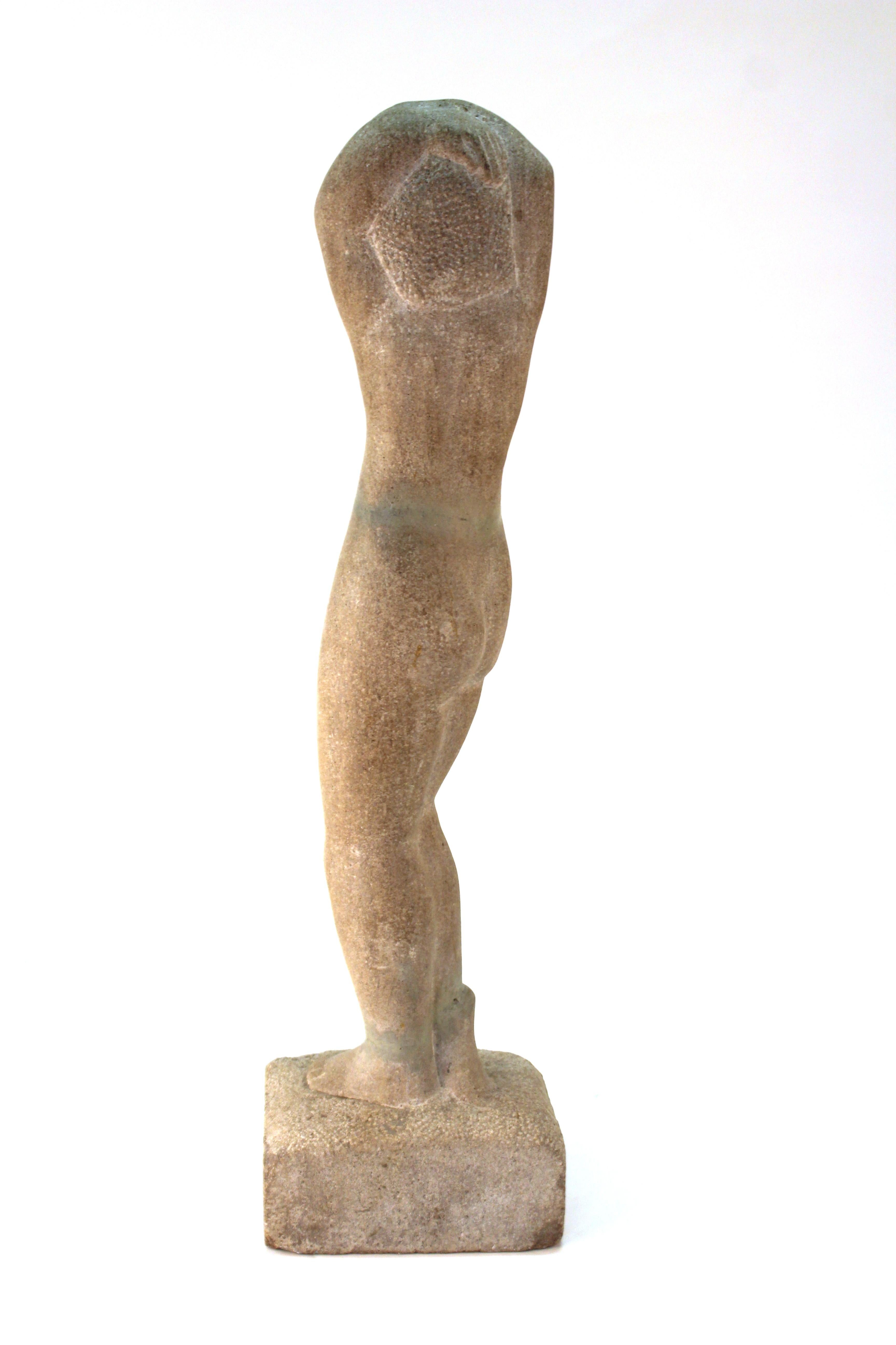 Art Deco Standing Nude Stone Sculpture 2