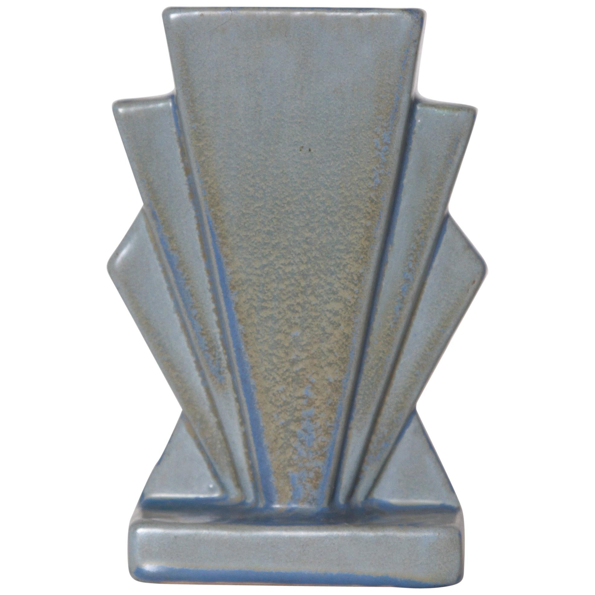 Art Deco Stangl Skyscraper Fan Vase Early Example Fulper New Jersey Modernist