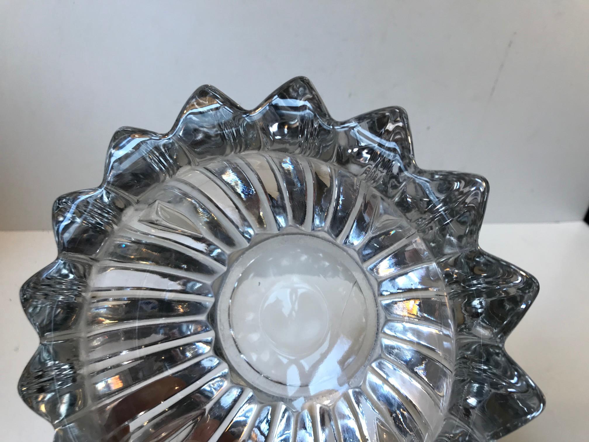 Mid-20th Century Art Deco 'Star' Glass Dish by Pierre D’Avesn, France, 1930s