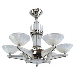 Art Deco star lamp chandelier from Petitot & Ezan, 1930s
