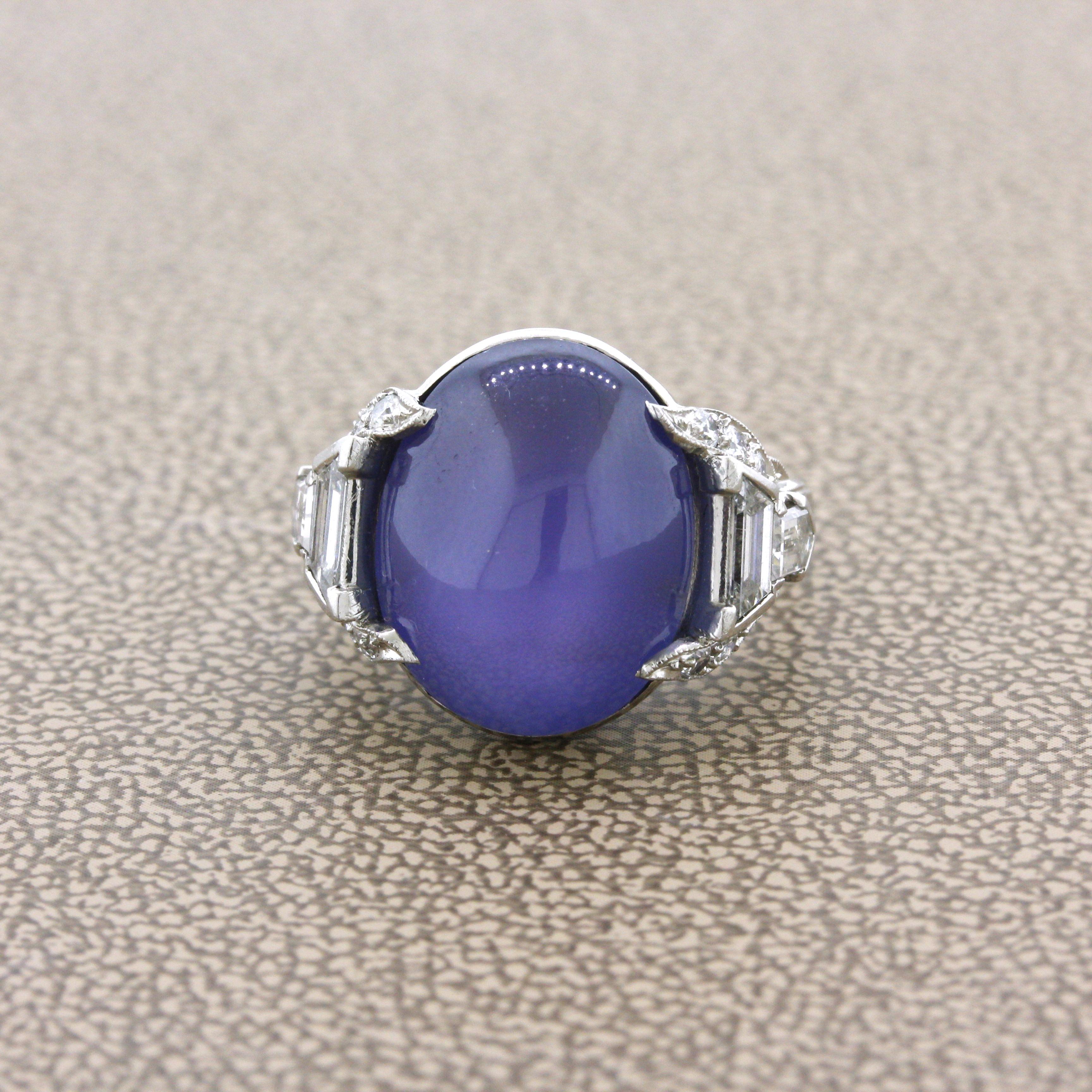 art deco star sapphire ring