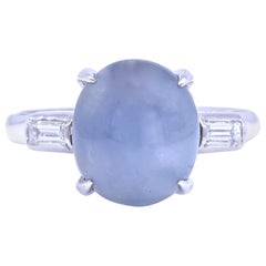 Art Deco Star Sapphire Platinum Ring