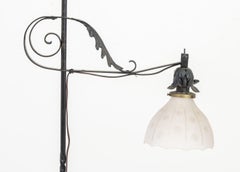 Art Deco Starburst Cut Glass Shade Floor Lamp