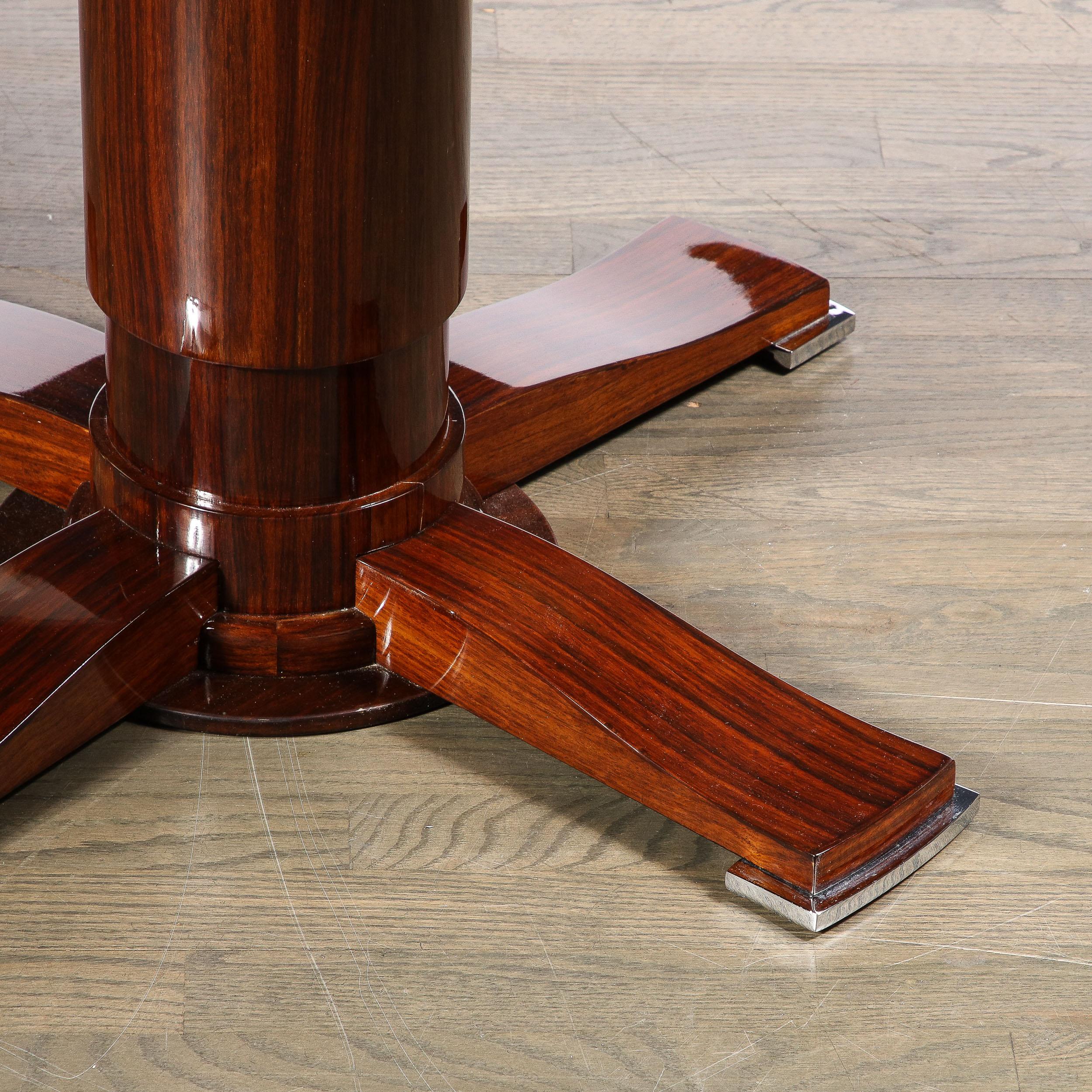 Mid-20th Century Art Deco Starburst Design Bookmatched Walnut Occasional Table by Jules Leleu