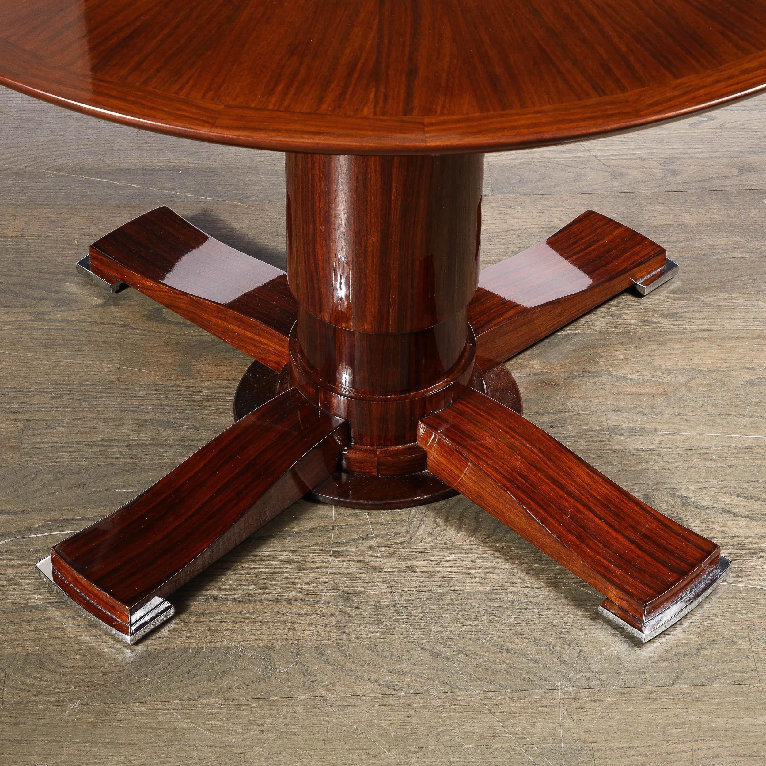 Art Deco Starburst Design Bookmatched Walnut Occasional Table by Jules Leleu 3