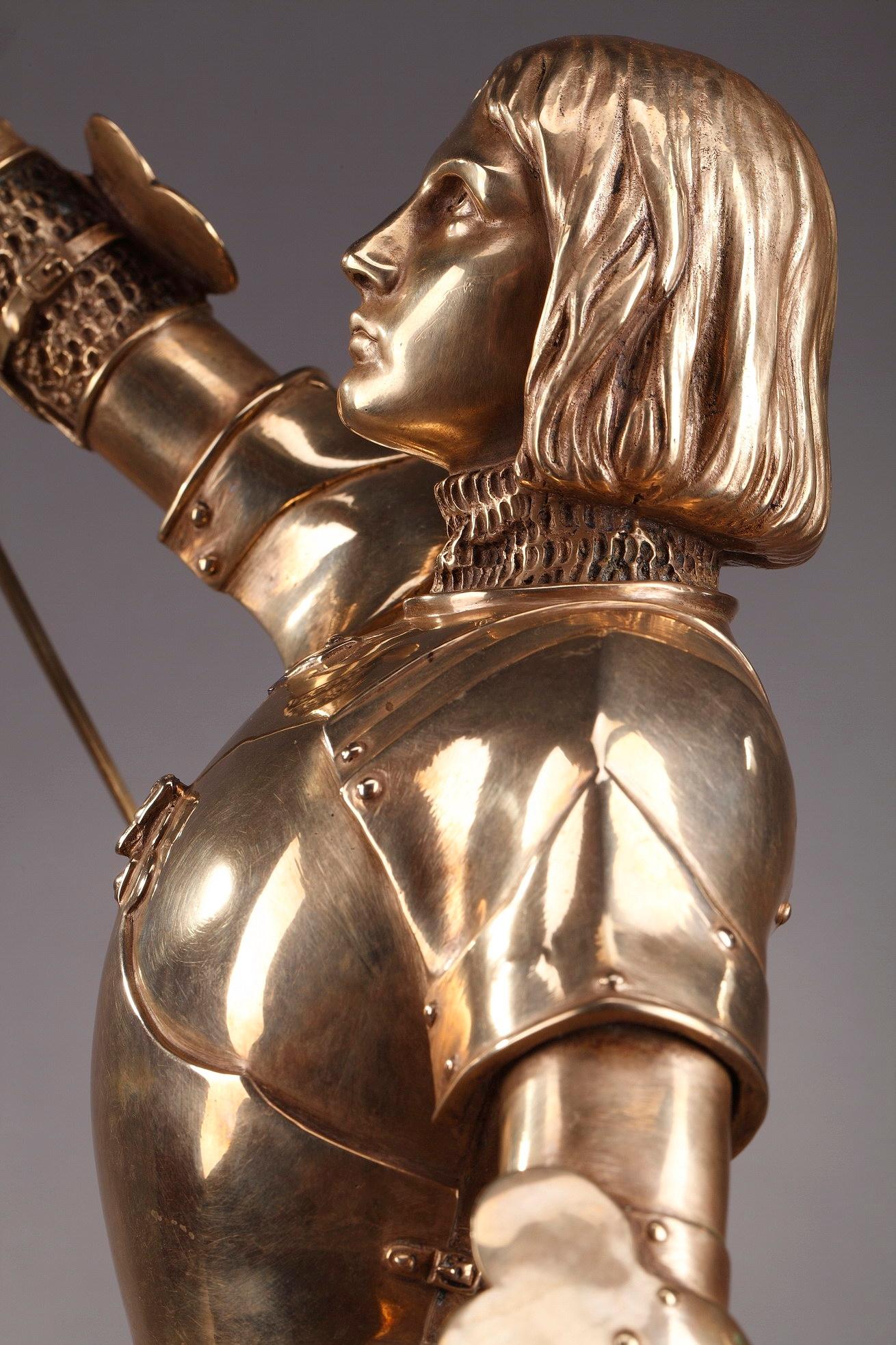 Art Deco Statue Joan of Arc by Gustave Poitvin 2