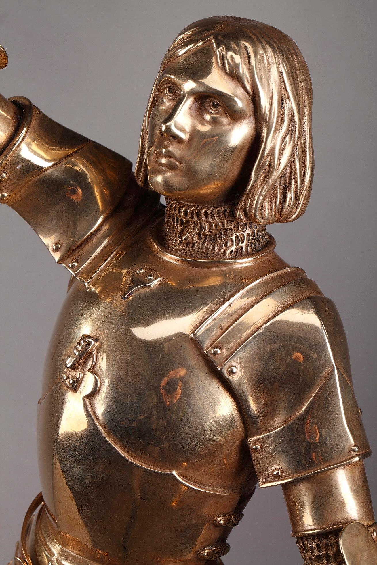 Art Deco Statue Joan of Arc by Gustave Poitvin 1