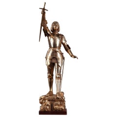 Vintage Art Deco Statue Joan of Arc by Gustave Poitvin