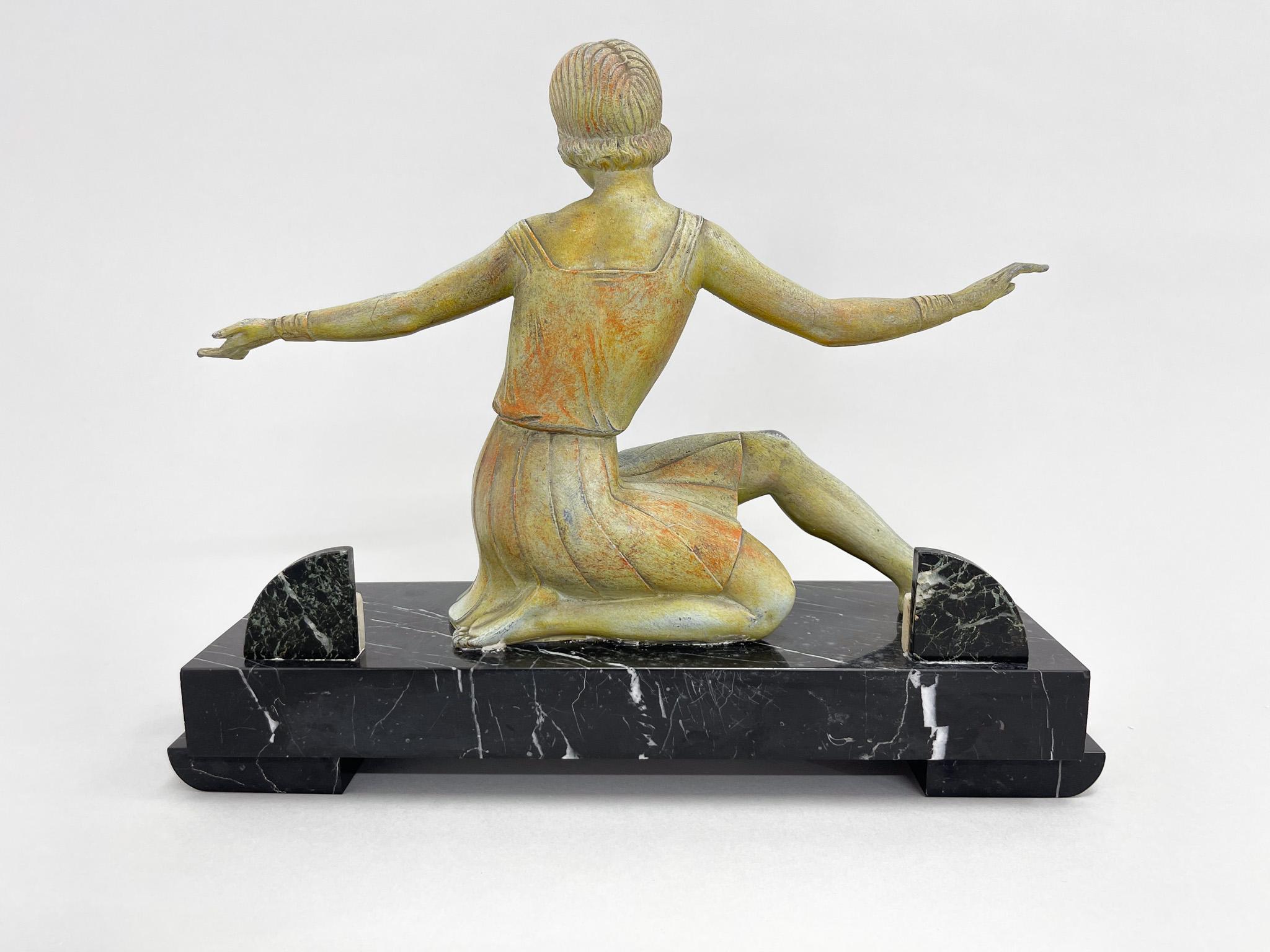 Art-déco-Statue eines Tänzers von Molins (Französisch) im Angebot