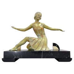 Vintage Art Deco Statue of a Dancer by Molins