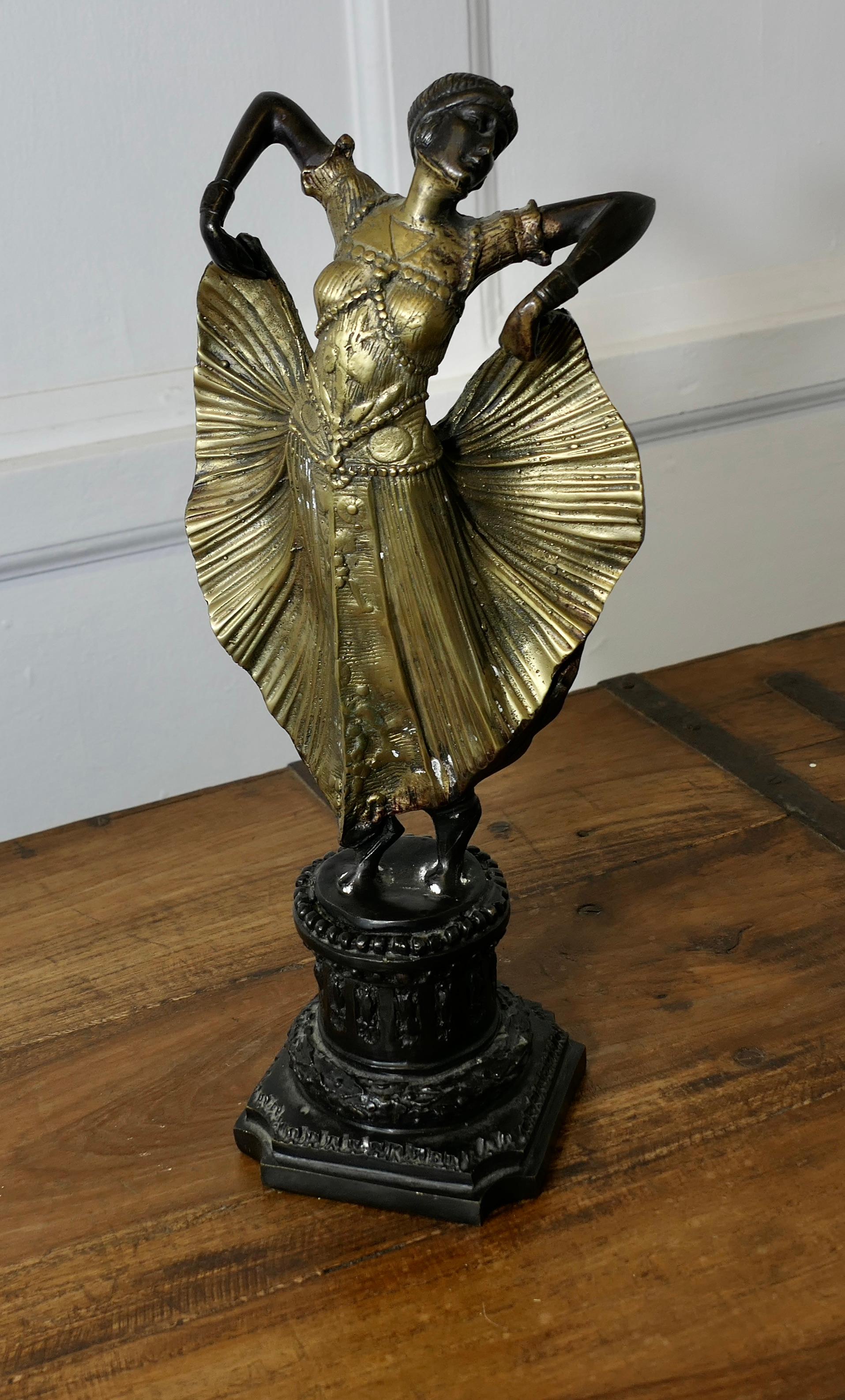 Mid-20th Century Art Deco Statue of an Egyptian Dancer after Chiparus  A very popular subject For Sale