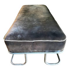 Art Deco "Steamer" Chromed Steel & Velvet Lounge/Daybed by Kem Weber for Lloyd