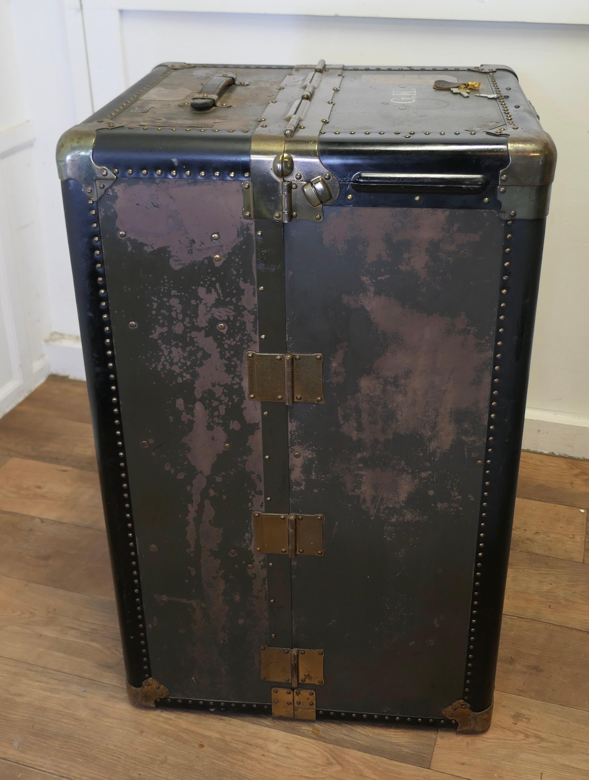 Art Deco Steamer Trunk or Cabin Wardrobe by Hartman Luggage Co.    For Sale 5