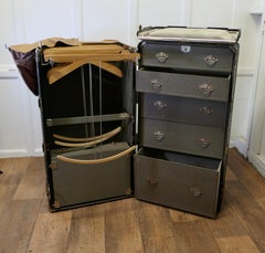 Art Deco Steamer Trunk or Cabin Wardrobe by Hartman Luggage Co.