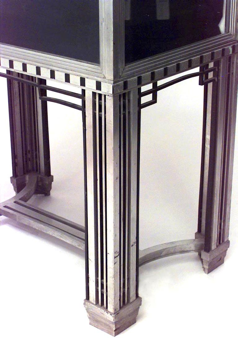 George Frye French Art Deco Steel and Glass Cabinet For Sale at 1stDibs